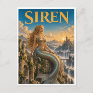 Sirene, Gothic Fantasy Monster Postkarte