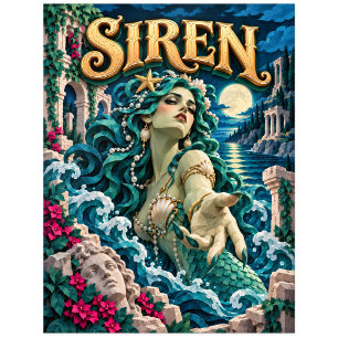 Sirene, Paper Cut Monster Postkarte