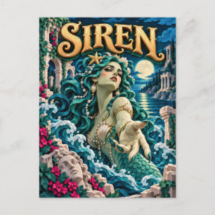Sirene, Paper Cut Monster Postkarte