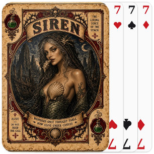 Sirene, Vintage Zirkusmonster Spielkarten