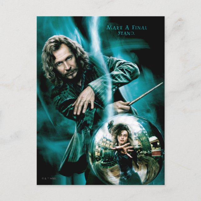 Sirius Black und Bellatrix Lestrange Postkarte (Vorderseite)