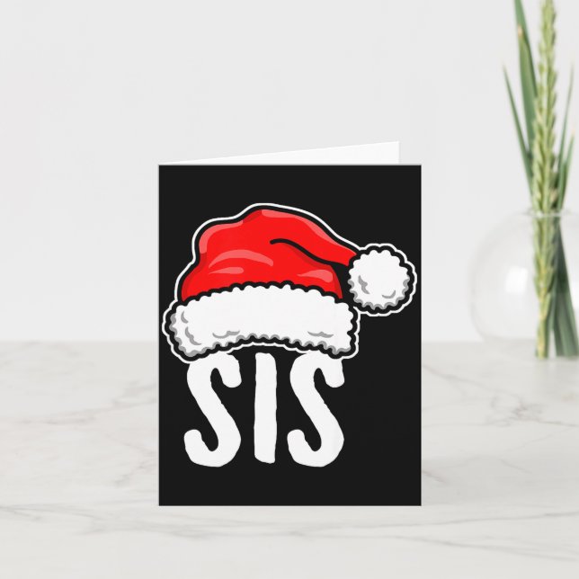 Sis Christmas Santa Family Matching Pajamas Sister Karte (Vorderseite)
