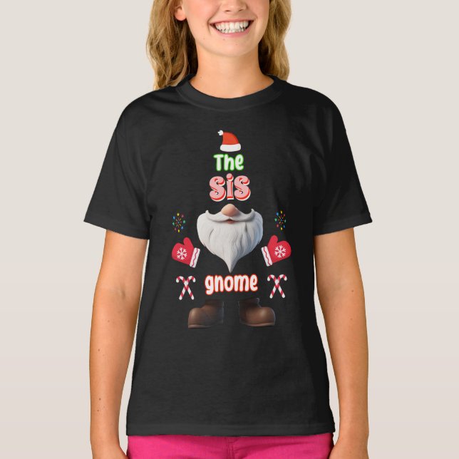 Sis Gnome Weihnachts-Matching-Familie T-Shirt (Vorderseite)