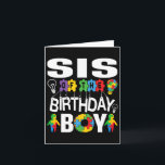 Sis of the Birthday Boy Autism Sister Karte<br><div class="desc">Sis of the Birthday Boy Autism Sister</div>