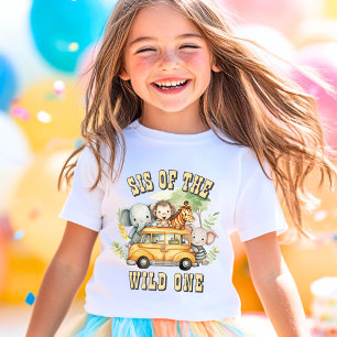 Sis of the Wild One Buben Geburtstagssafari-Tiere T-Shirt