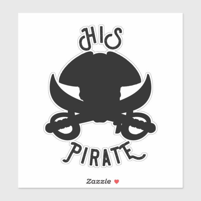 SIS Pirate Black Crossbones Skull & Sword Aufkleber (Blatt)