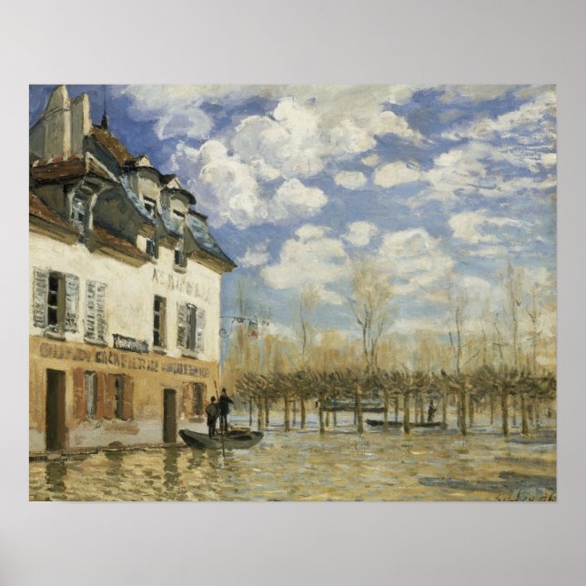Sisley - Boot in der Flut von Port Marly Poster (Vorne)