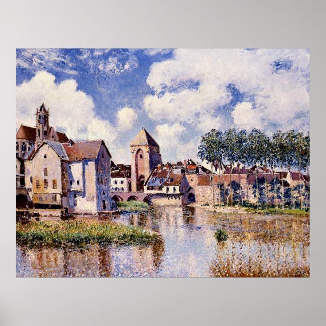 Sisley - Moret-sur-Loing, der Hafen von Bourgogne Poster (Vorne)
