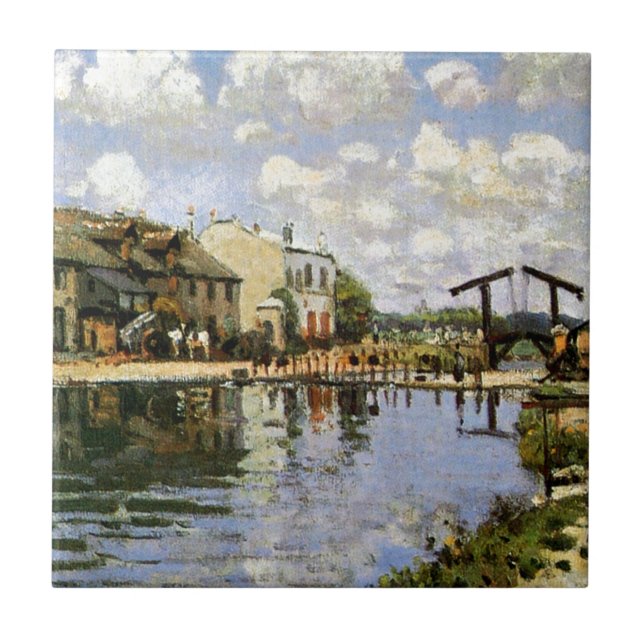 Sisley - The Canal Saint Martin, 1872 Fliese (Vorderseite)