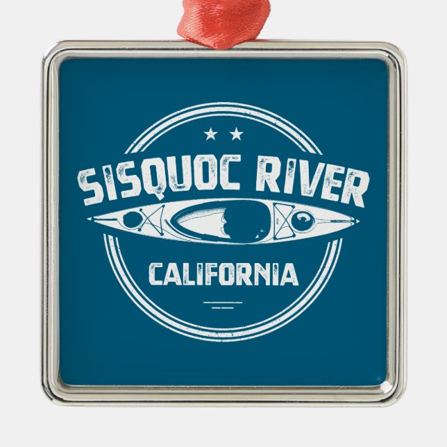 Sisquoc River California Kayaking Ornament Aus Metall (Vorne)