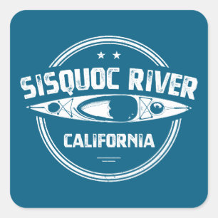 Sisquoc River California Kayaking Quadratischer Aufkleber