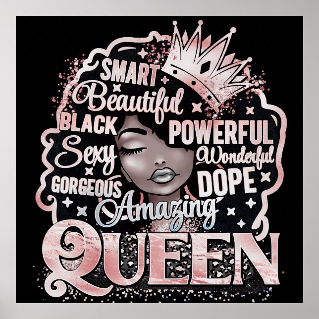 Sista Black Queen Melanin Woman Black Girl Magic Poster (Vorne)