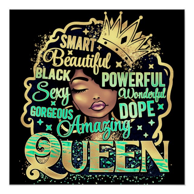 Sista Black Queen Melanin Woman Black Girl Magic Poster (Vorderseite)
