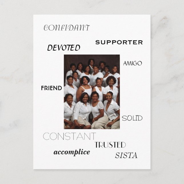 SISTA, FRIEND, AMIGO, CONFIDANT, SUPPORTER, ACC... POSTKARTE (Vorderseite)
