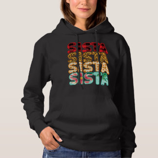 Sista Sister Leopard Red Kariert Sunflower Family Hoodie