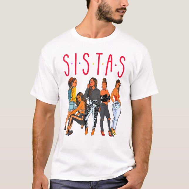 Sistas Black Girl Magic Fun Melanin T-Shirt (Vorderseite)