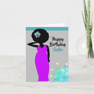 Sister African American Happy Birthday Card Karte