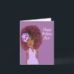 Sister African American Happy Birthday Card Karte<br><div class="desc">Diese niedliche Karte zeigt eine afroamerikanische Frau mit einem üppigen Afro- und Winkelkleid. Schicken Sie diese coole Karte mit einer herzlichen Nachricht an Ihre Schwester,  um ihr zu lass zu geben,  wie sehr Sie sie schätzen.</div>