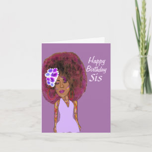Sister African American Happy Birthday Card Karte