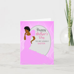 Sister African American Mother's Day Card Dankeskarte