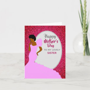 Sister African American Mother's Day Card Dankeskarte