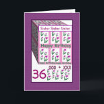SISTER - Alles Gute zum 36. Geburtstag Karte<br><div class="desc">This card with its heart flowers a cheerful way to wish a special someone a happy birthday. All text is customizable, so you can change out "Sister" for her name, change the year (and you just need to change it one time, and it will change throughout the whole card). Und,...</div>