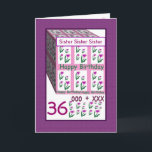 SISTER - Alles Gute zum 36. Geburtstag Karte<br><div class="desc">This card with its heart flowers a cheerful way to wish a special someone a happy birthday. All text is customizable, so you can change out "Sister" for her name, change the year (and you just need to change it one time, and it will change throughout the whole card). Und,...</div>