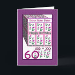 SISTER - Alles Gute zum 60. Geburtstag Karte<br><div class="desc">This card with its heart flowers a cheerful way to wish a special someone a happy birthday. All text is customizable, so you can change out "Sister" for her name, change the year (and you just need to change it one time, and it will change throughout the whole card). Und,...</div>