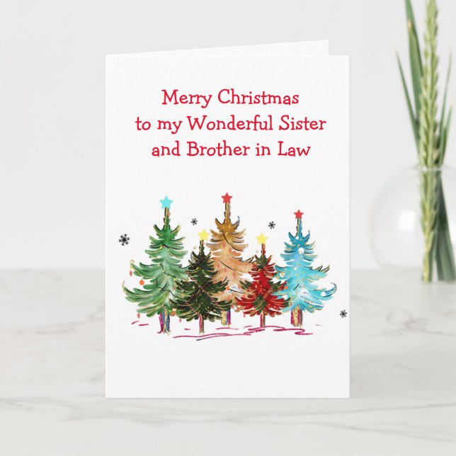 Sister and Brother in Law Christmas Greeting Card Karte (Vorderseite)