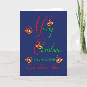 Sister and Partner Christmas Scrolls Holiday Card Feiertagskarte
