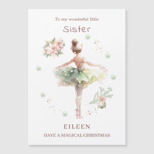 Sister Ballerina Christmas Magnetkarte