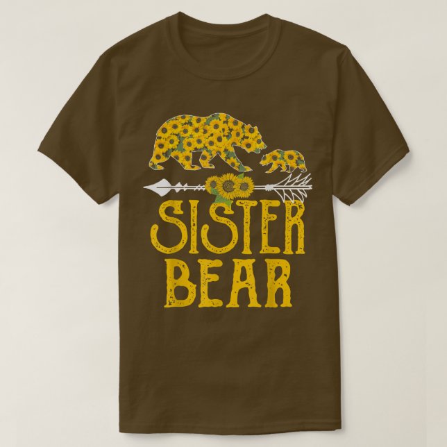 Sister Bear Family Sunflower Lover T-Shirt (Design vorne)