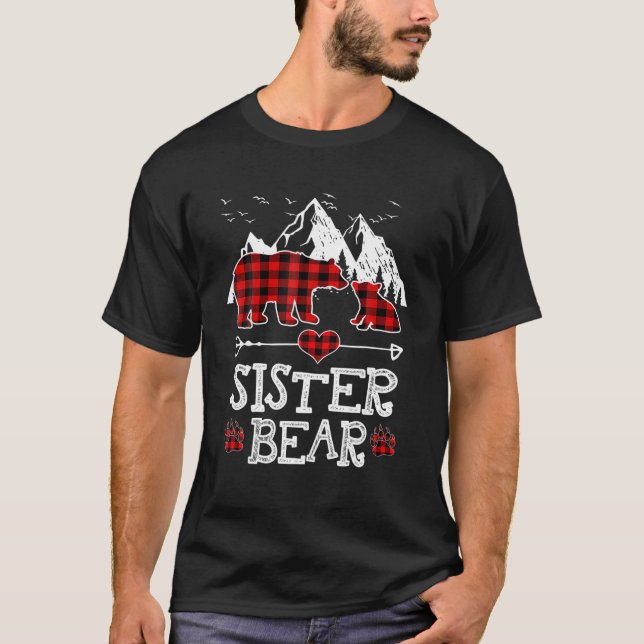 Sister Bear, Red Buffalo Kariert Sister Bear Pajam T-Shirt (Vorderseite)