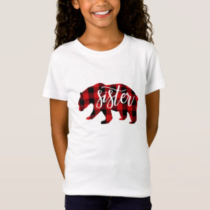 Sister Bear   Rot Kariert T-Shirt