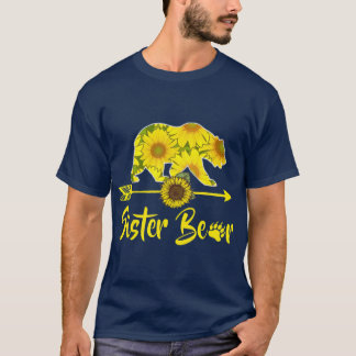Sister Bear Sunflower Funny Mother Father Gift T-Shirt