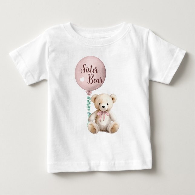 Sister Bear Teddy Baby Dusche T - Shirt (Vorderseite)