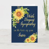 Sister Beileid Watercolor Floral Sonnenblume Blau