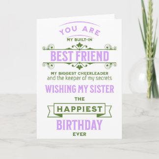 Sister Best Friend Birthday Card Karte