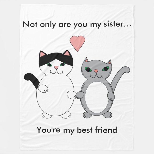 Sister Best Friend Cats individuell anpassbar Fleecedecke (Vorderseite)