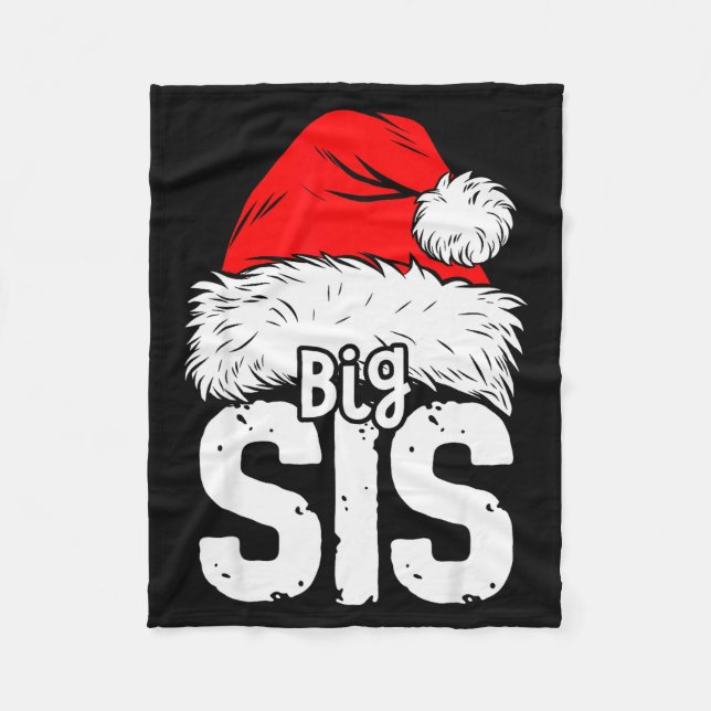 Sister Big Santa Christmas Family Matching Pyjamas Fleecedecke (Vorderseite)