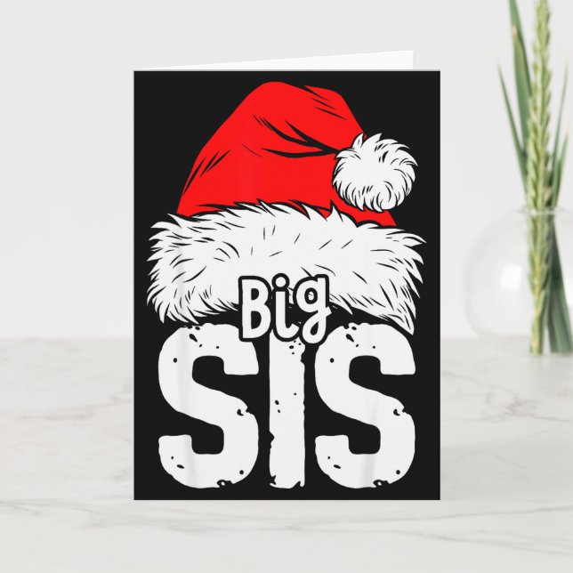 Sister Big Santa Christmas Family Matching Pyjamas Karte (Vorderseite)