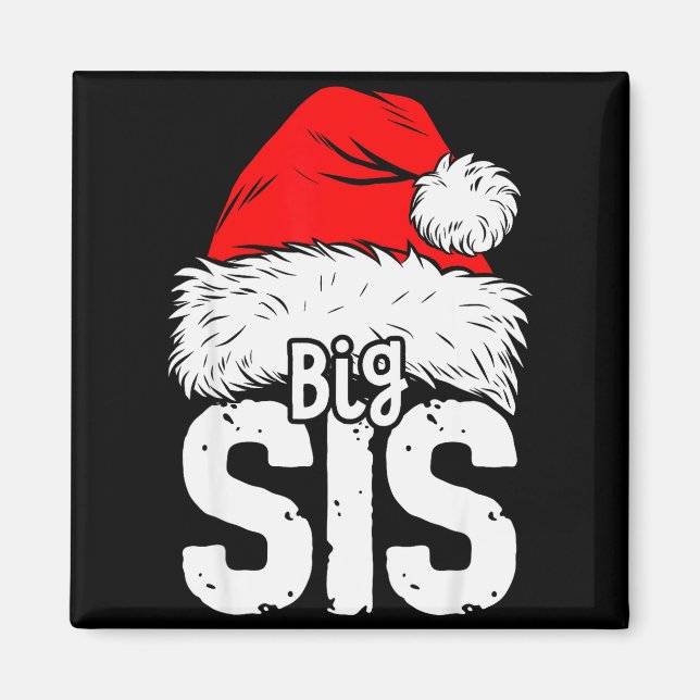 Sister Big Santa Christmas Family Matching Pyjamas Magnet (Vorne)