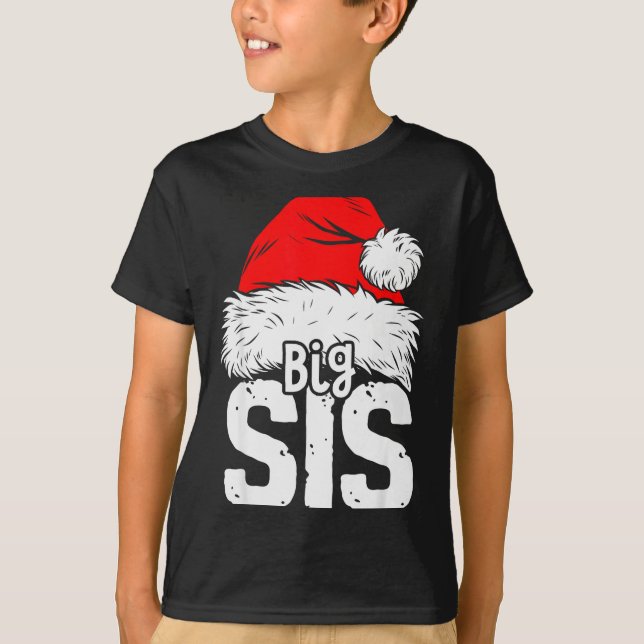 Sister Big Santa Christmas Family Matching Pyjamas T-Shirt (Vorderseite)