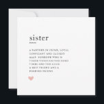 Sister Birthday Card Feiertagskarte<br><div class="desc">Entdecken Sie unsere Sisterly Zuneigung Collection mit Geburtstagskarten,  Definition und Best Friend Cards,  mit umsichtigen Geschenken und einer Dankeschön Card für sie. Liebe und Dankbarkeit ausdrücken und die einzigartige Bindung mit Ihrer Schwester in jeder herzlichen Geste feiern.</div>