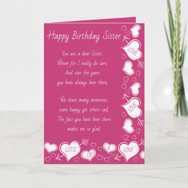 Sister Birthday Card Karte (Vorderseite)