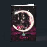 Sister Birthday Card mit Fantasy Moon Fairy Karte<br><div class="desc">Sister Birthday Card mit Fantasy Moon Fairy</div>