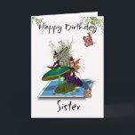 Sister Birthday Card - Niedlich Gothic Fairies Spr Karte<br><div class="desc">Schwester Geburtstagskarte - Niedliche gotische Fairies,  die von einem Foto ausgehen</div>