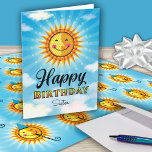 Sister Birthday Niedlich Sun Karte<br><div class="desc">Lassen Sie Ihre Schwester sich zum Geburtstag ganz besonders fühlen,  indem Sie ihr diese fröhliche,  zauberhafte,  orange und gelbe Sonne schicken,  die im blauen Himmel mit Wolken schwebt. Im Text steht: "Die Sonne scheint an dem Tag,  an dem du geboren warst,  nur etwas heller."</div>