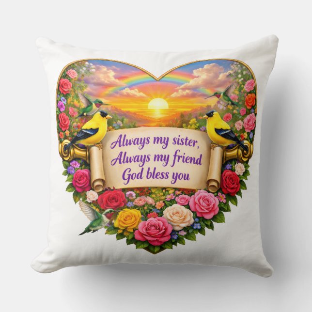 Sister Blessing Throw Pillow Kissen (Vorderseite)