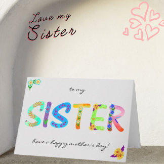 SISTER Bold Bohemisch Mother Day Card Karte